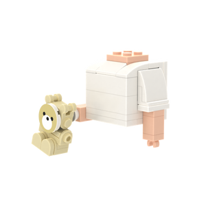 Tan Bear brick figure accessory, right-side view