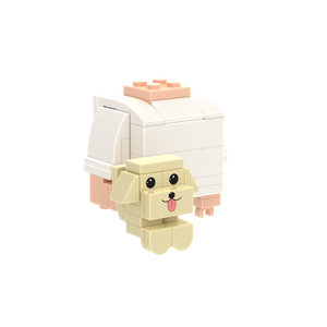 Tan Tongue-Out Dog brick figure accessory, left-side view