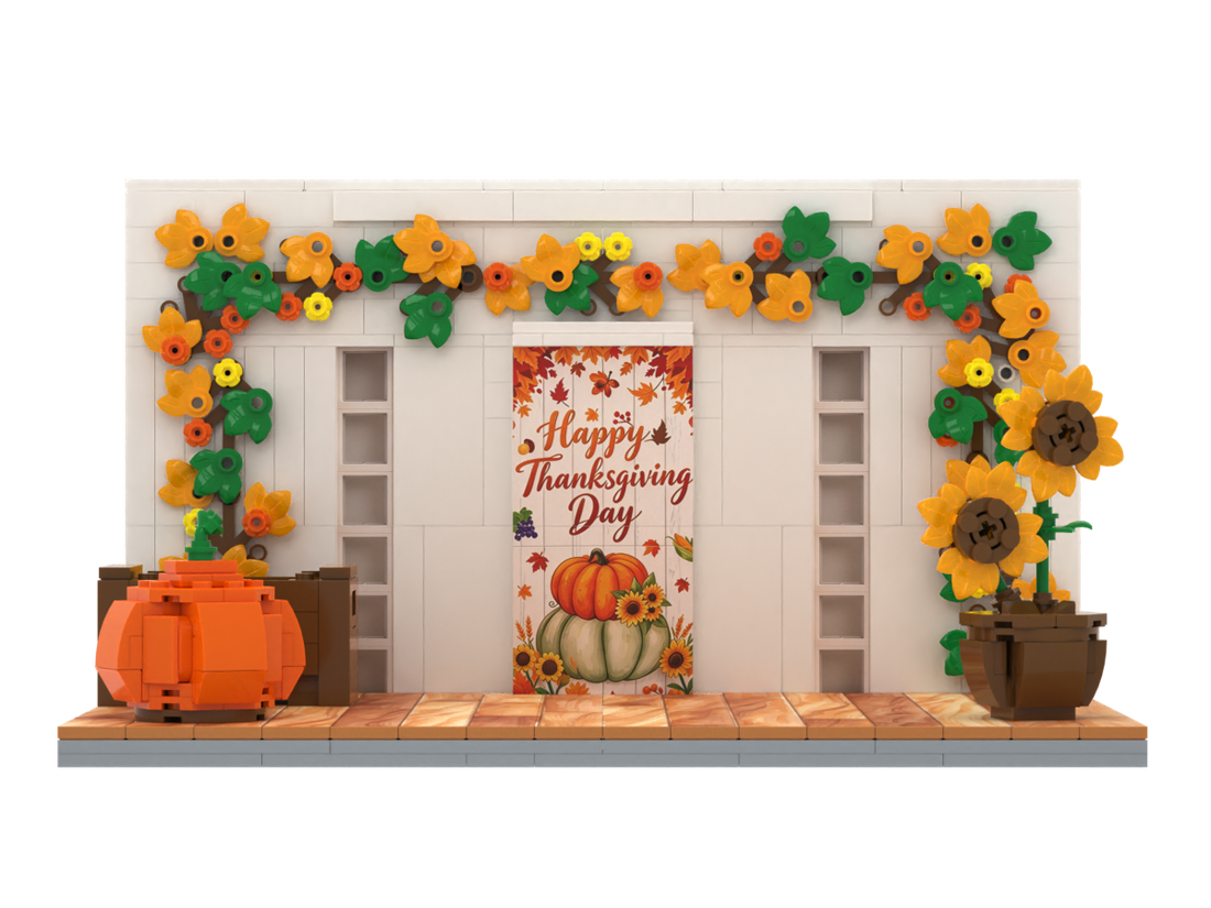 Thanksgiving · Harvest Hearts brick scene, main product view