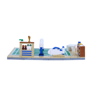 The Badminton Club brick scene, back view