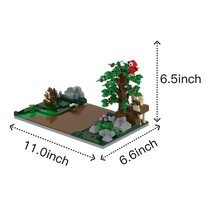 The Explorer Trio brick scene, size guide