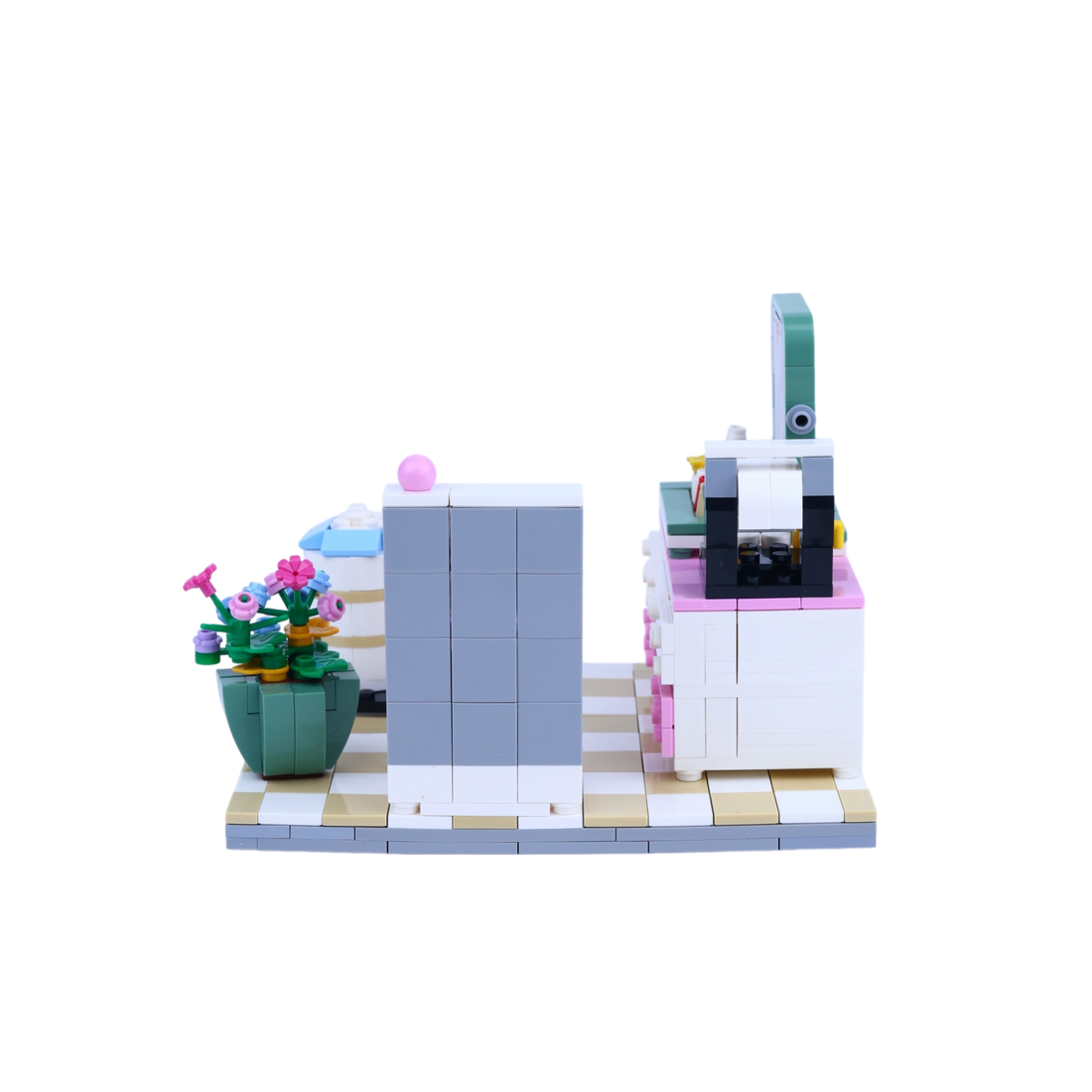 The Glam Room brick scene, back view