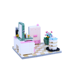 The Glam Room brick scene, left view