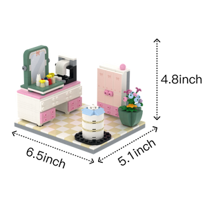The Glam Room brick scene, size guide
