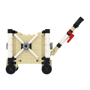 Trolley brick scene accessory, left-side view