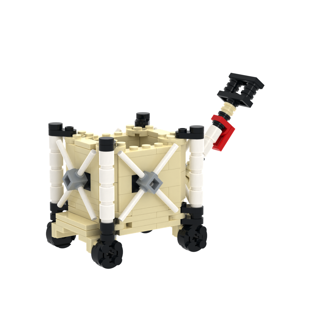Trolley brick scene accessory, right-side view