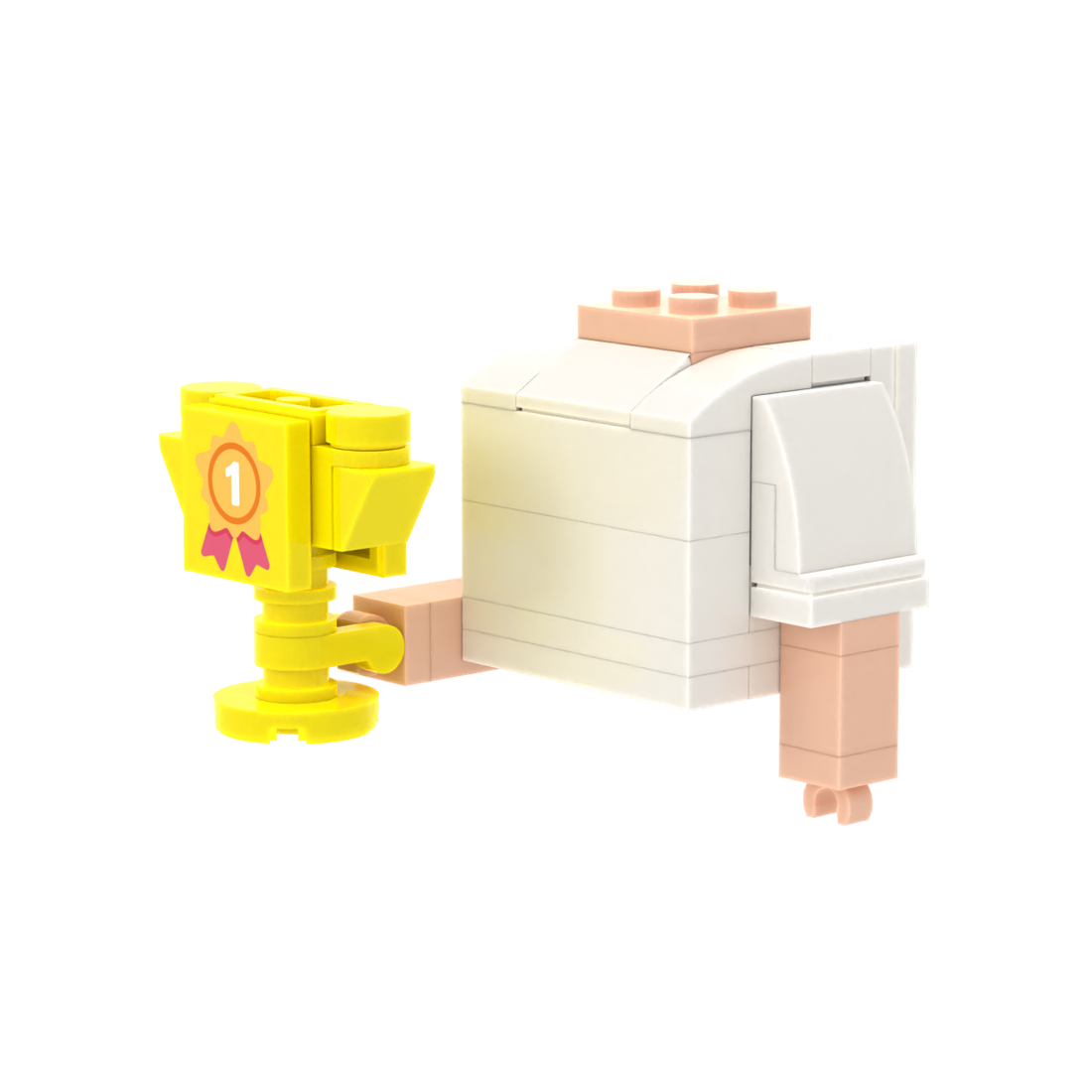 Trophy brick figure accessory, right-side view