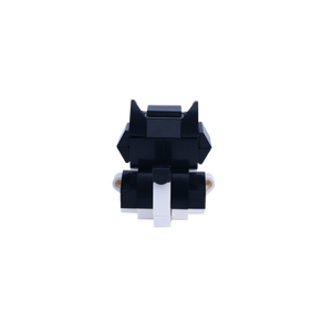 Tuxedo Cat Design 1 cat brick figure, back view