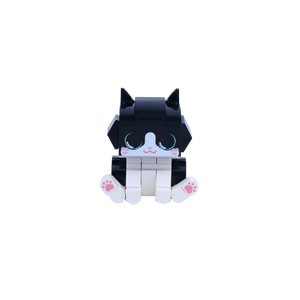 Tuxedo Cat Design 1 cat brick figure, main product view