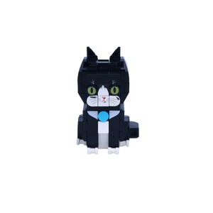 Tuxedo Cat Design 2 cat brick figure, main product view