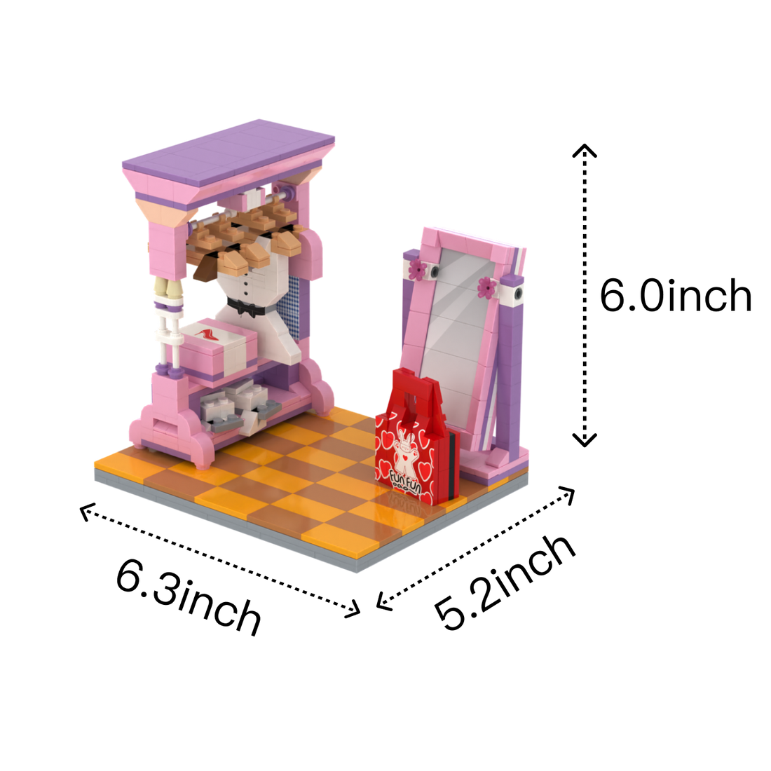 Walk-in Closet brick scene, size guide