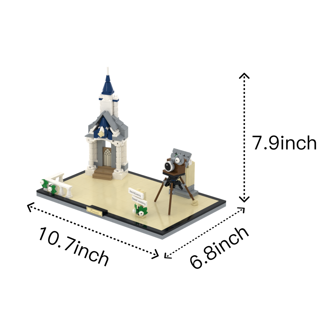 Wedding · Mini Chapel brick scene, size guide