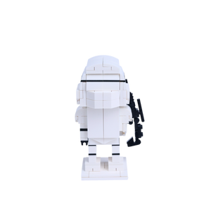 White-Armor Space Trooper custom brick figure, back view