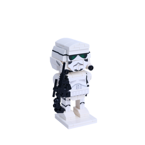 White-Armor Space Trooper custom brick figure, left-side view