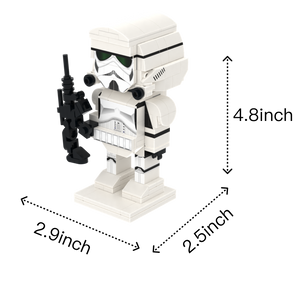 White-Armor Space Trooper custom brick figure, size guide