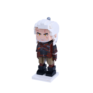 White-Blade Fantasy Hunter custom brick figure, right-side view
