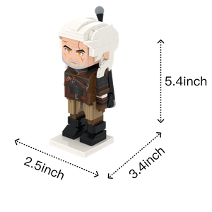 White-Blade Fantasy Hunter custom brick figure, size guide