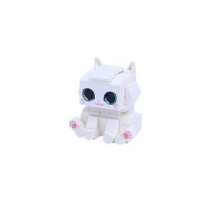 White Cat cat brick figure, right-side view