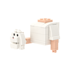 White Floppy-Eared Puppy brick figure accessory, right-side view