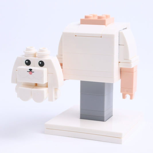 White Floppy-Eared Puppy brick figure accessory, right-side view