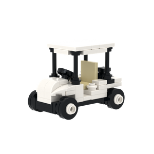 White Golf Cart brick scene accessory, detail view 2