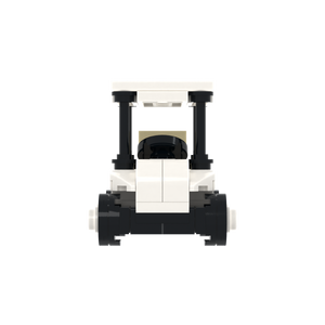 White Golf Cart brick scene accessory, left-side view