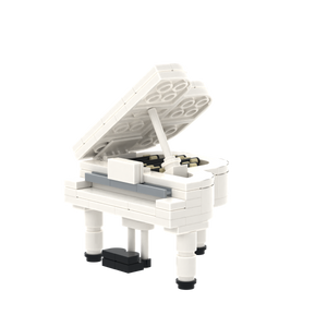 White Grand Piano brick scene accessory, detail view 2