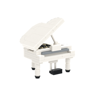 White Grand Piano brick scene accessory, right-side view