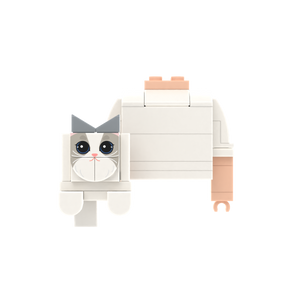 White-Gray Cat brick figure accessory, main product view