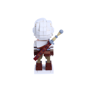 White-Haired Swordsman custom brick figure, back view