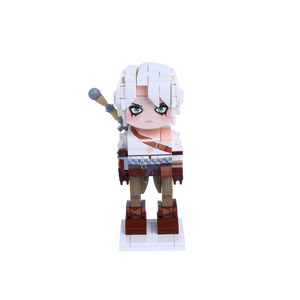 White-Haired Swordsman custom brick figure, main product view