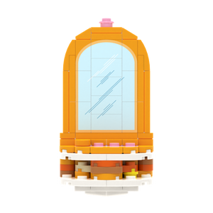 Yellow Arched Dressing Table brick scene accessory, left-side view