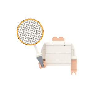 Yellow Badminton brick figure accessory, main product view