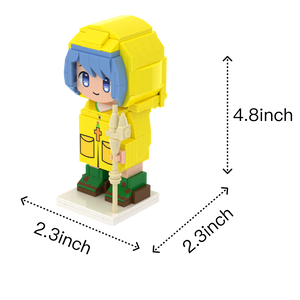 Yellow Raincoat Explorer custom brick figure, size guide