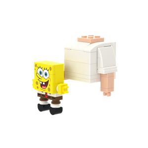 Yellow Spotted Block Figure brick figure accessory, right-side view