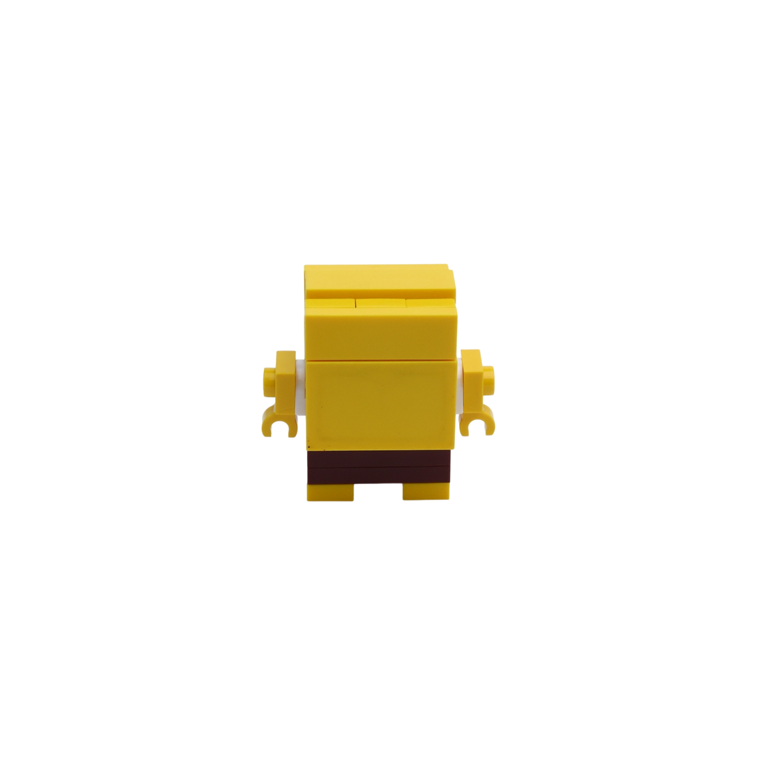 Yellow Square Character brick art collectible, back view