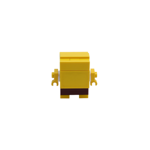 Yellow Square Character brick art collectible, back view