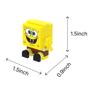Yellow Square Character brick art collectible, size guide